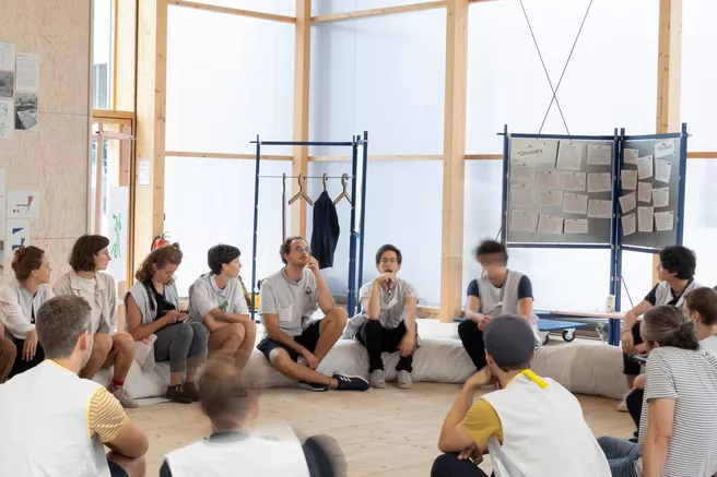 Group seminar in a sitting circle